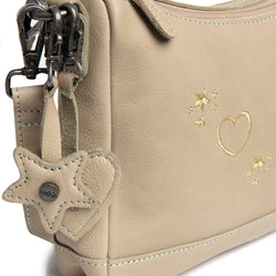 Sac Bandoulière en Cuir Vert Océan Clover