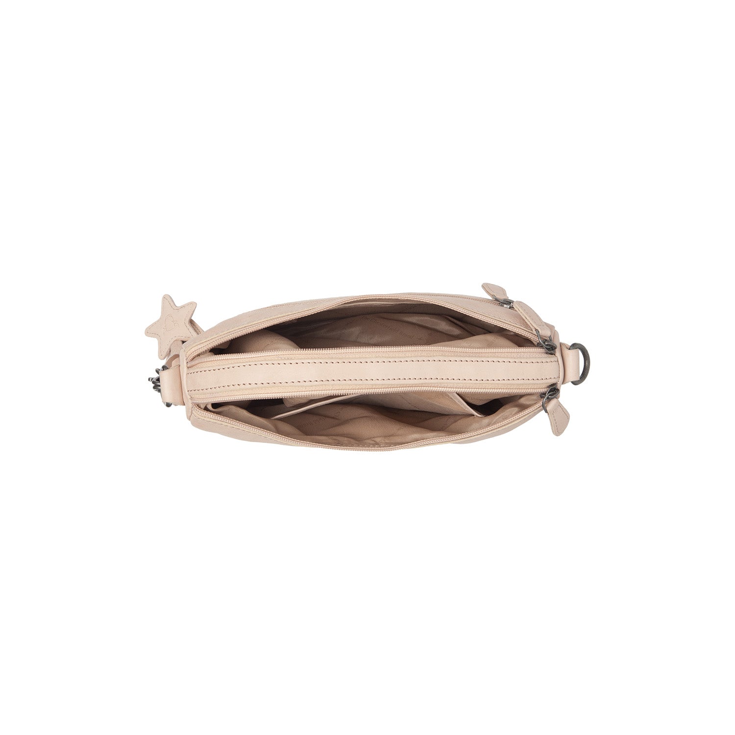 Leren Schoudertas Beige Clover