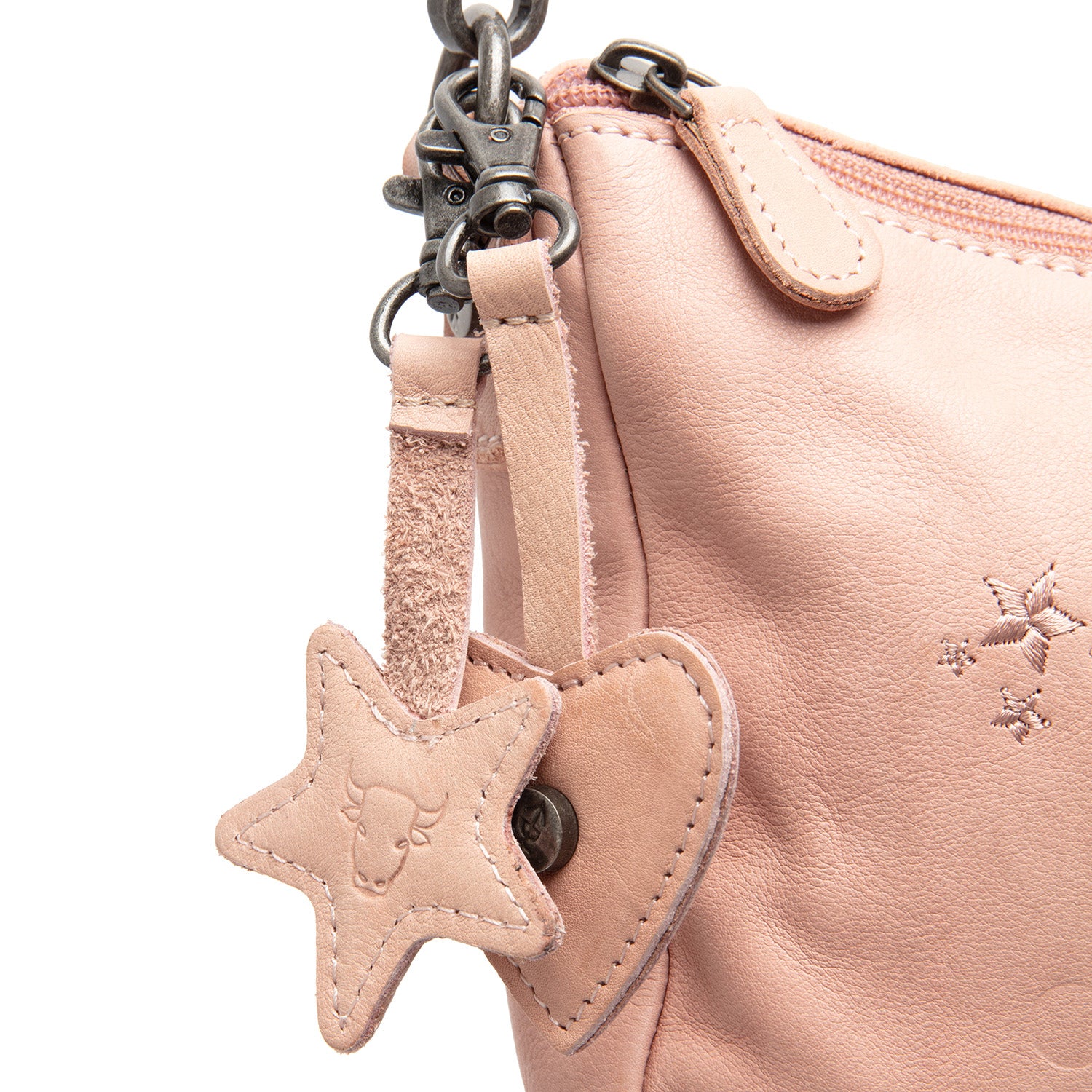 Sac Bandoulière en Cuir Rose Vintage Clover