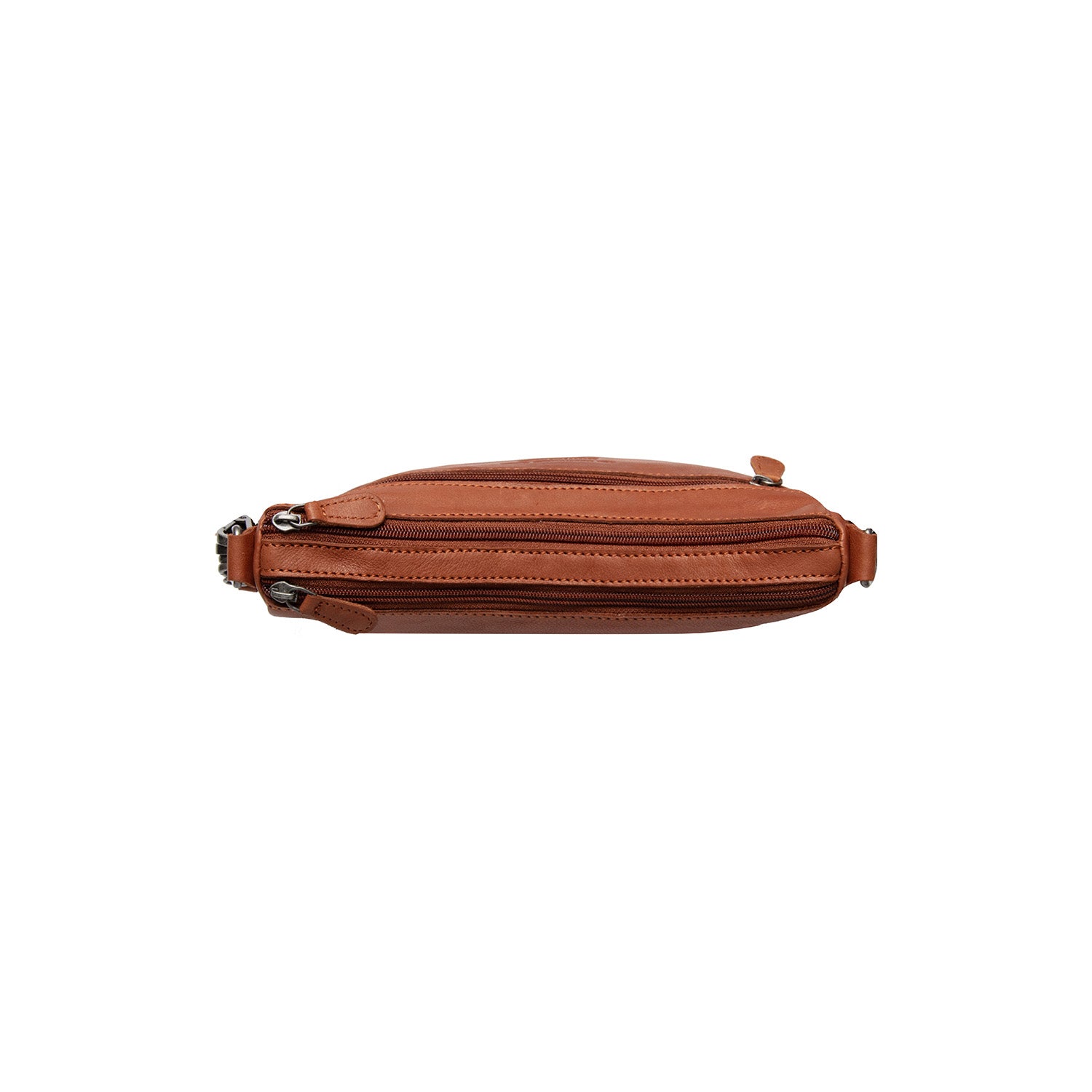 Leren Schoudertas Cognac Clover