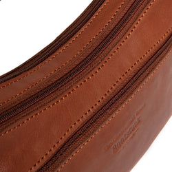 Sac Bandoulière en Cuir Cognac Clover