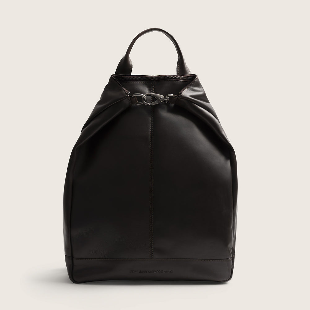 Sac à Dos en Cuir Marron Manchester, vue de face