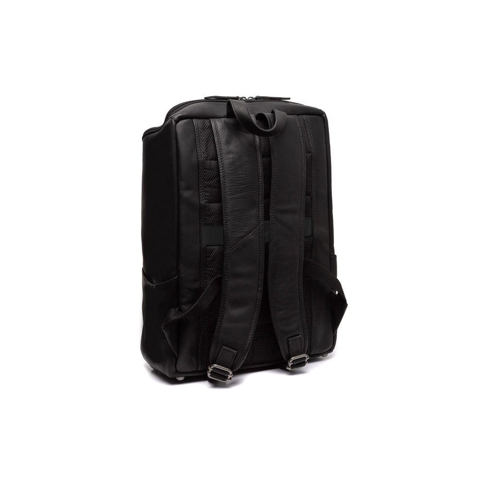 Leather Laptop Backpack Black Rich