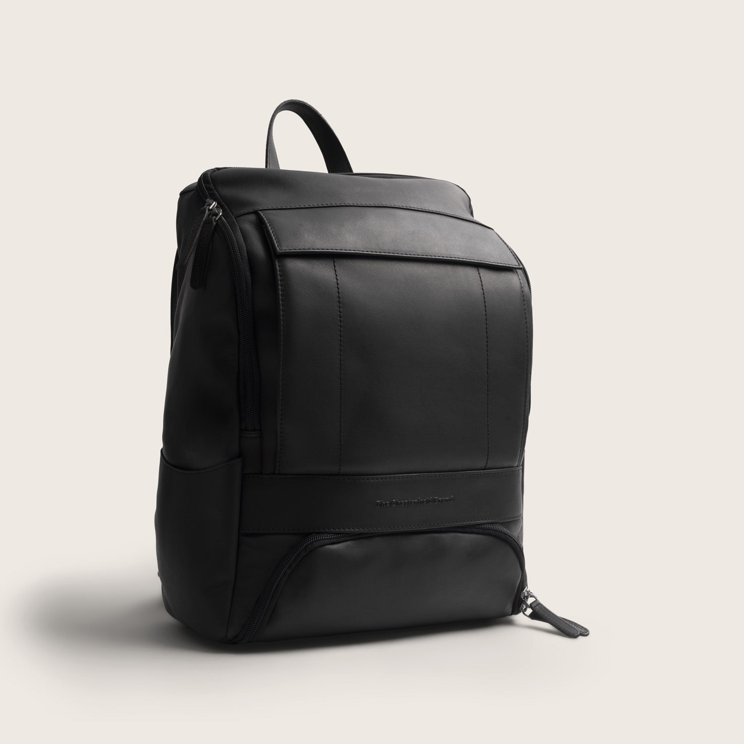 Leren Laptoprugzak Zwart Rich