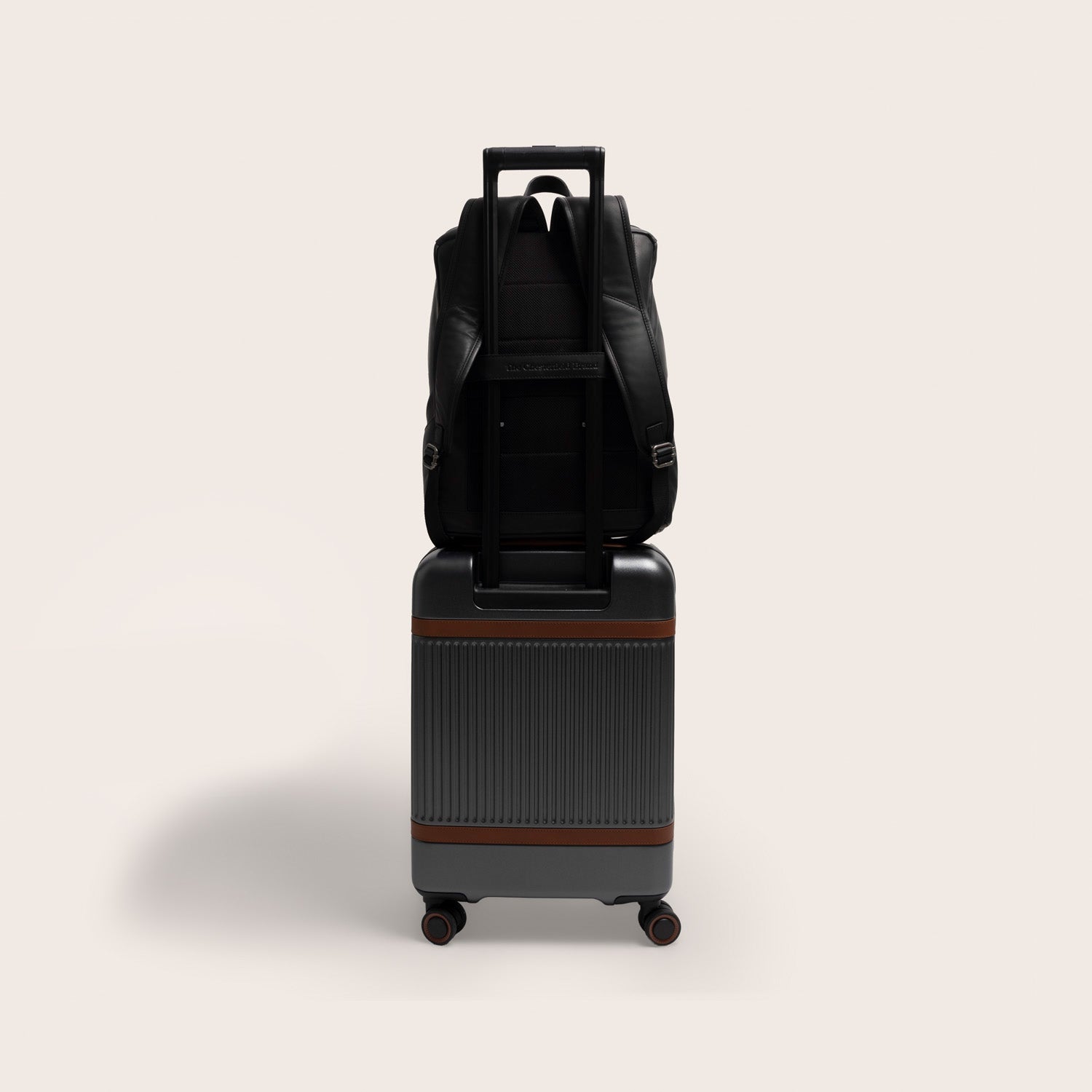 Leren Laptoprugzak Zwart Rich