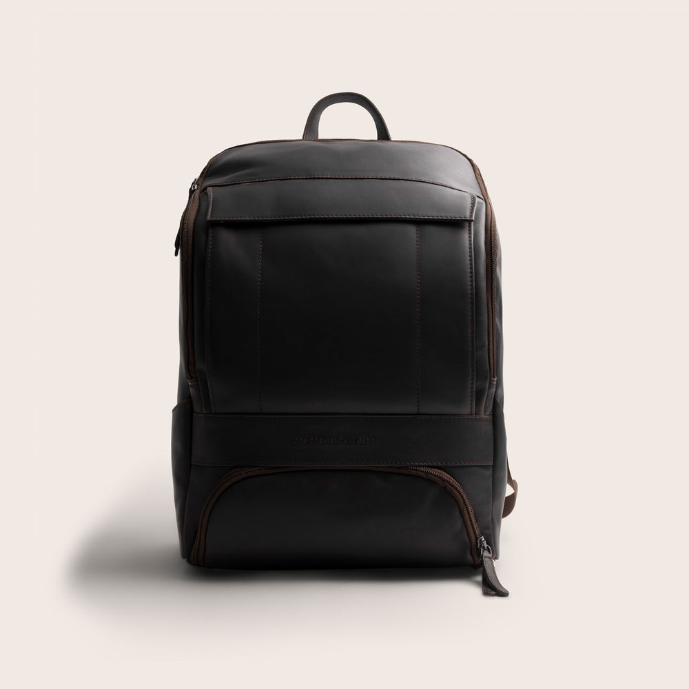 Leather Laptop Backpack Brown Rich