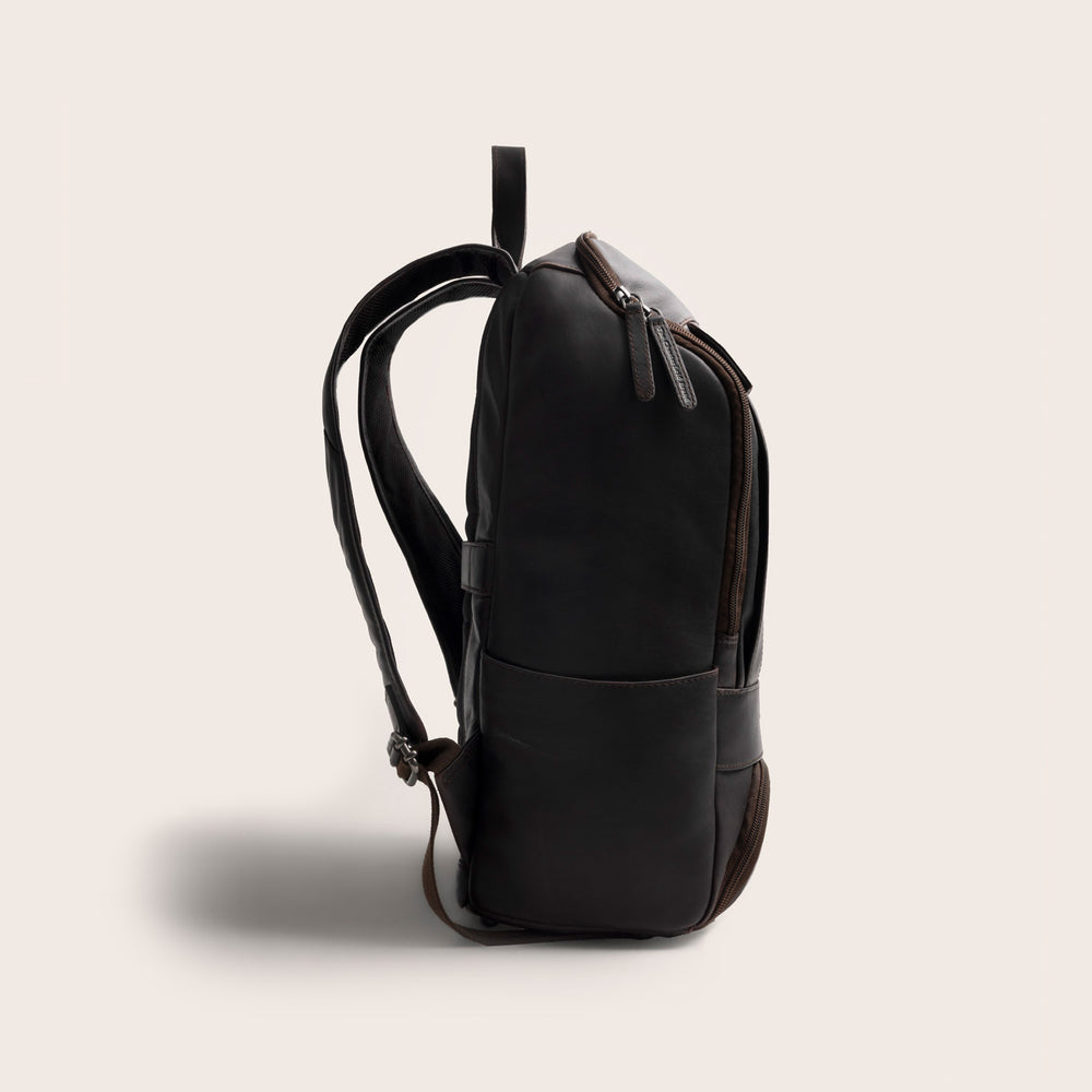 Leather Laptop Backpack Brown Rich