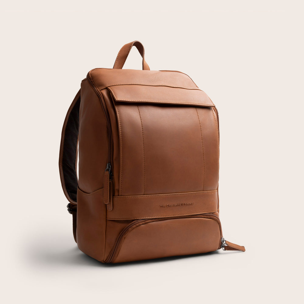 Leather Laptop Backpack Cognac Rich