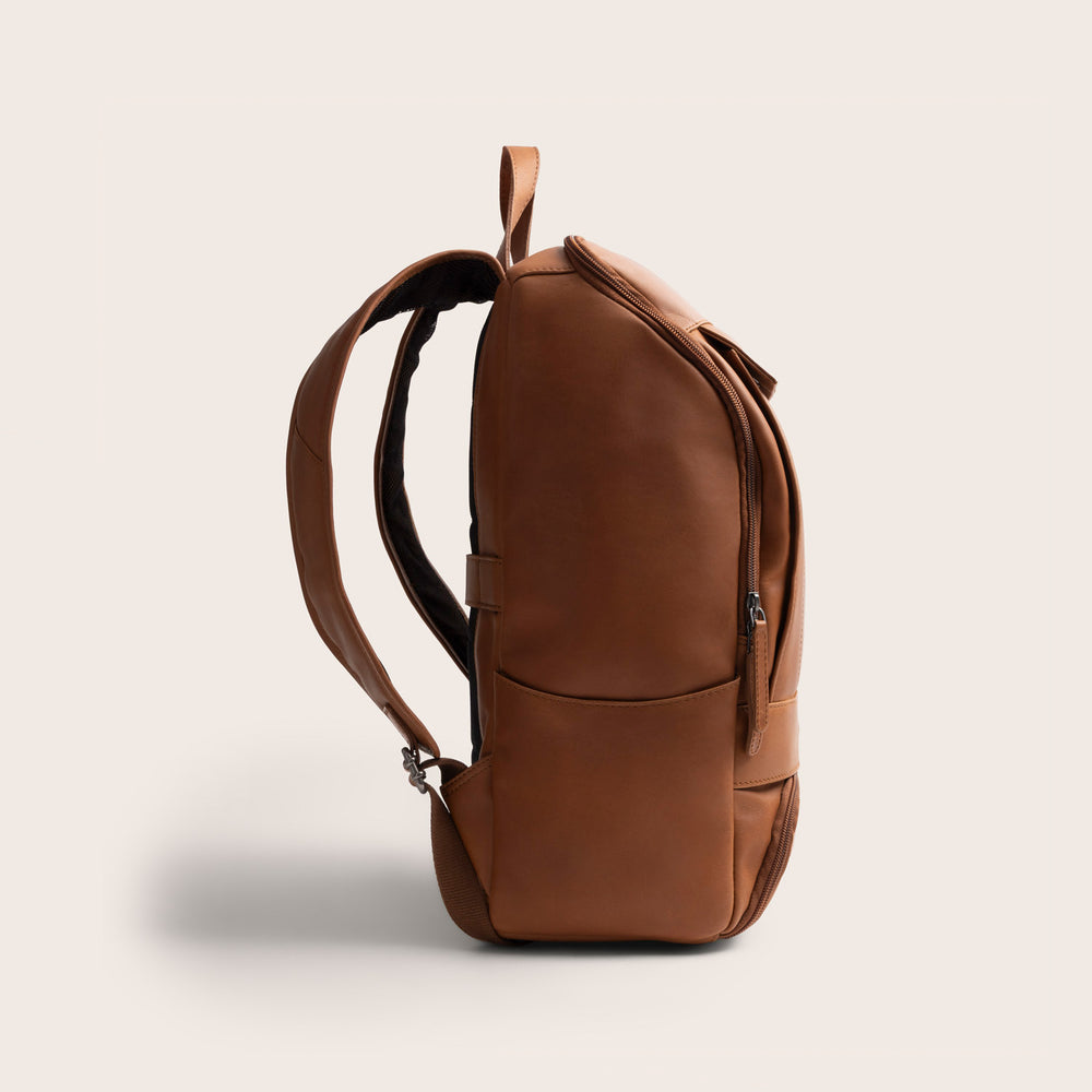 Leather Laptop Backpack Cognac Rich