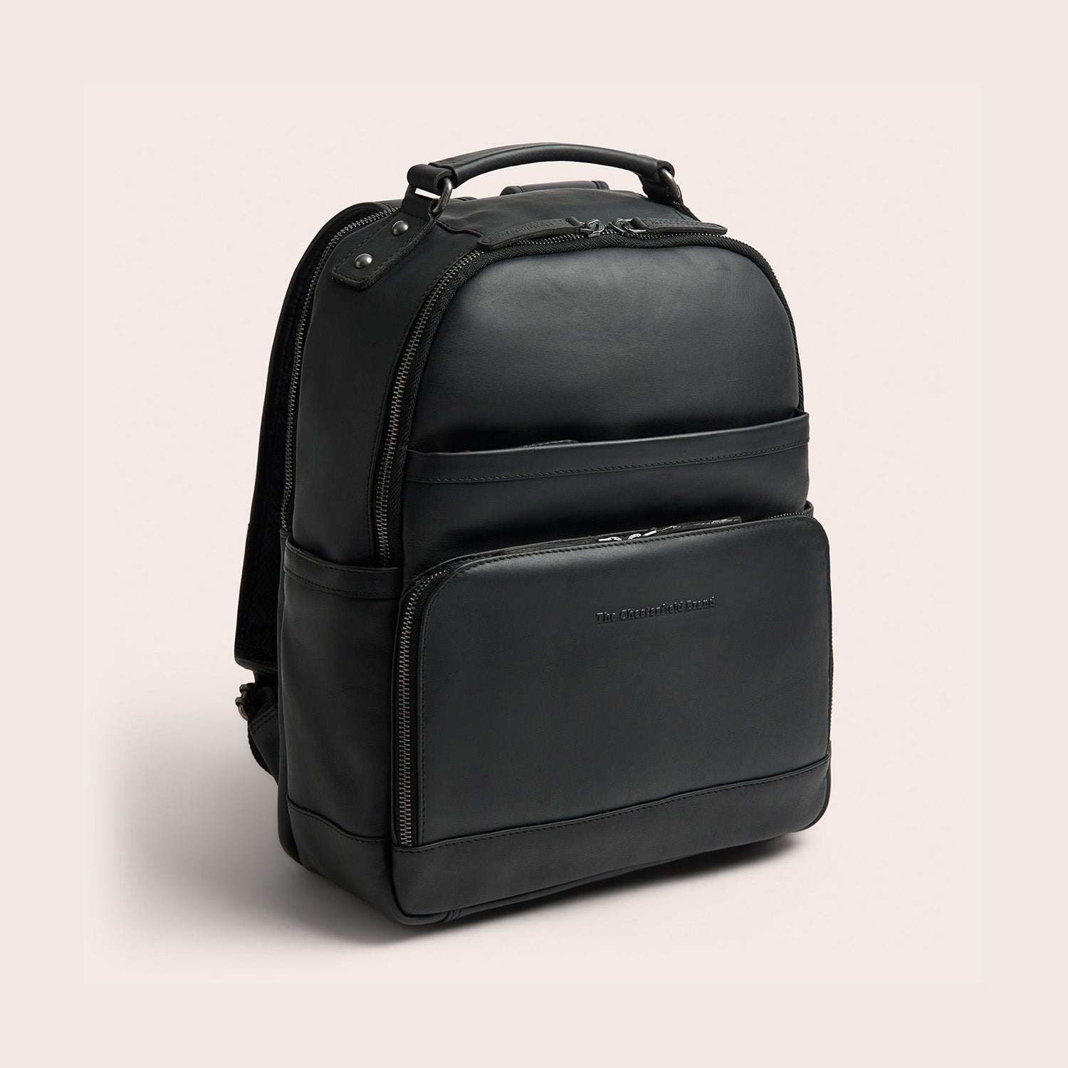Leder Laptop Rucksack Schwarz Austin