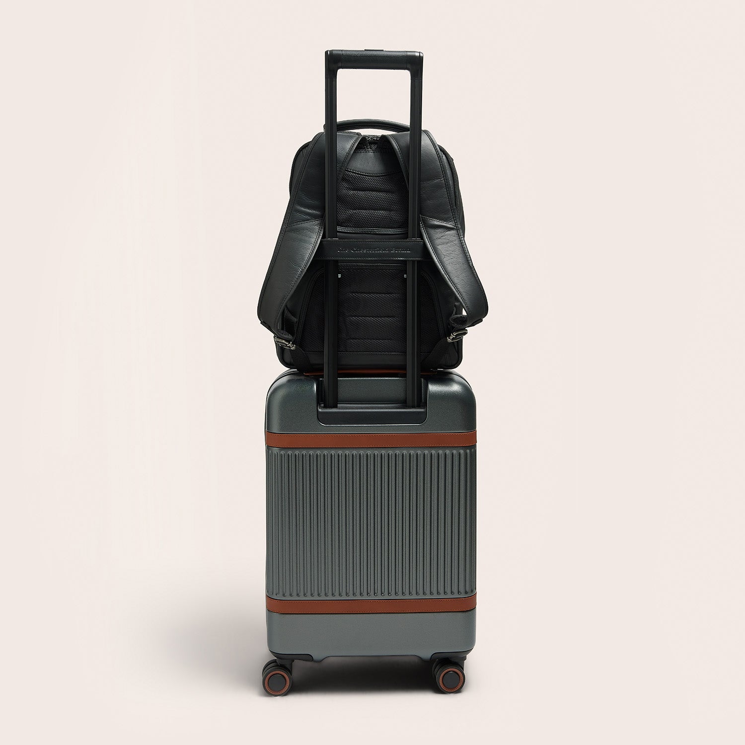 Leather Laptop Backpack Black Austin