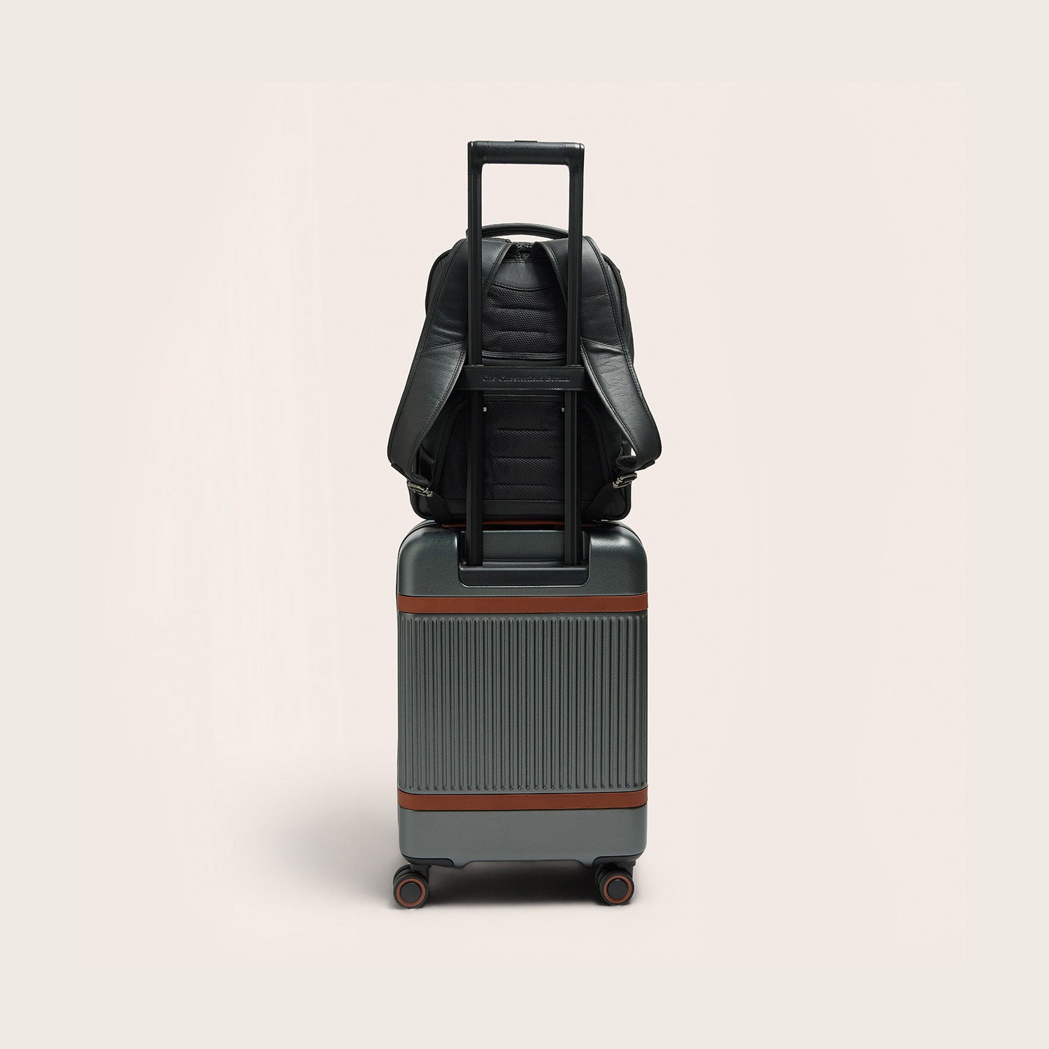 Leder Laptop Rucksack Schwarz Austin