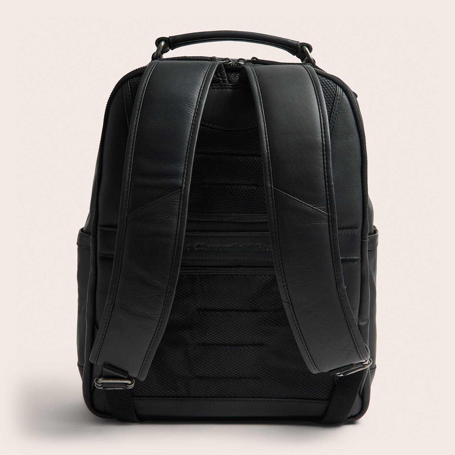 Leather Laptop Backpack Black Austin