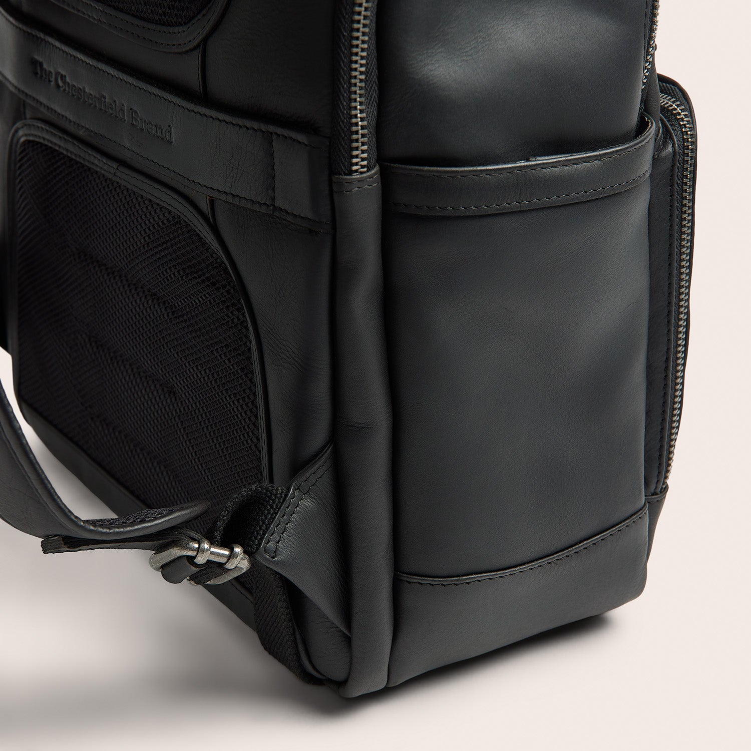 Leather Laptop Backpack Black Austin