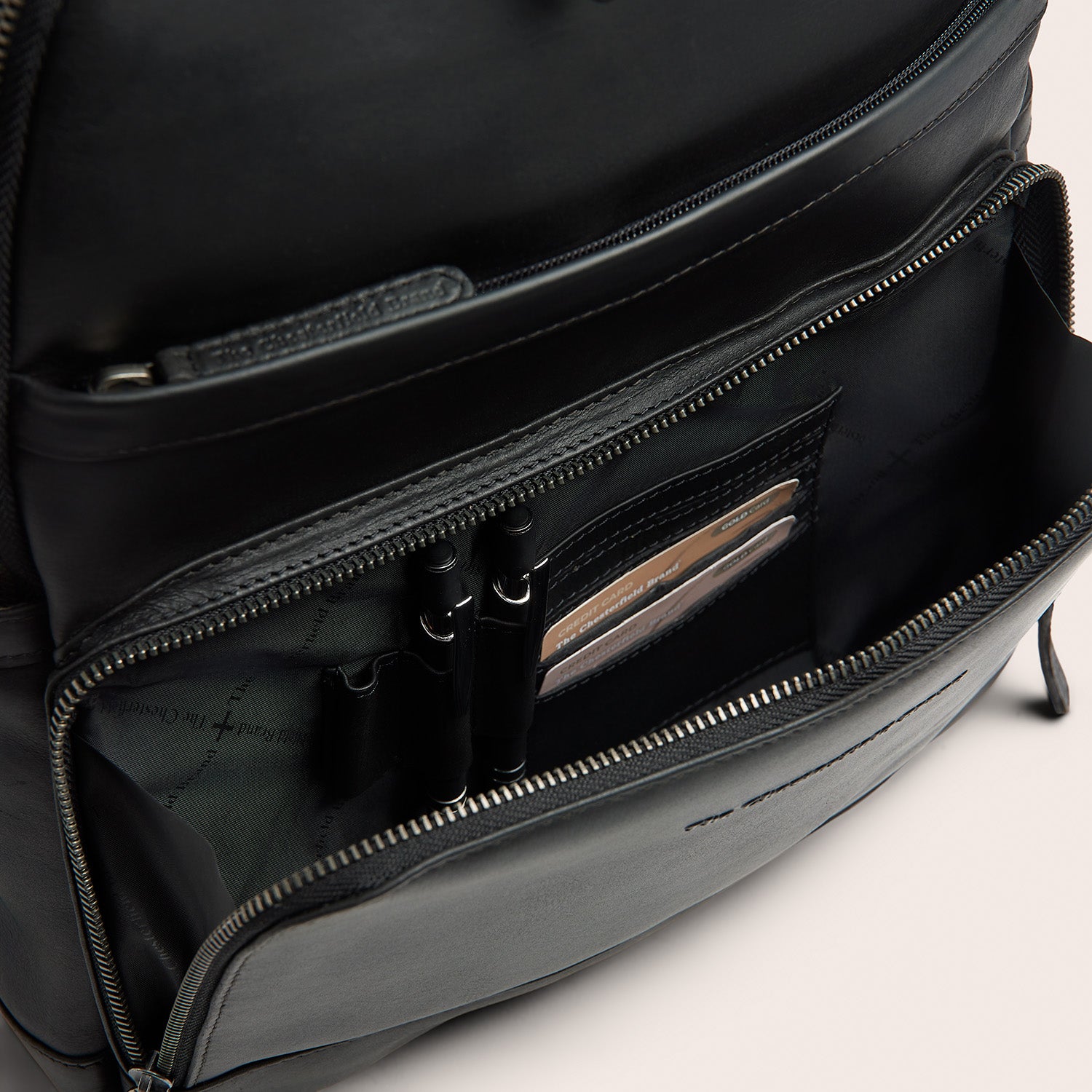 Leather Laptop Backpack Black Austin