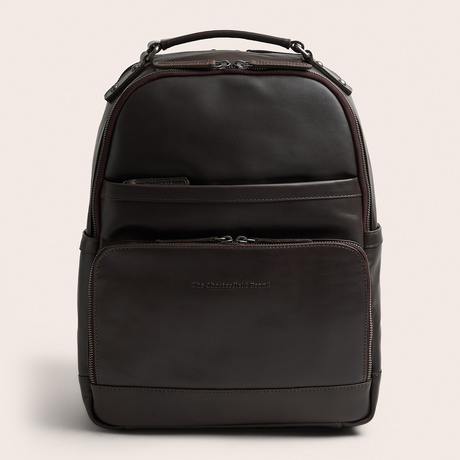 Leather Laptop Backpack Brown Austin