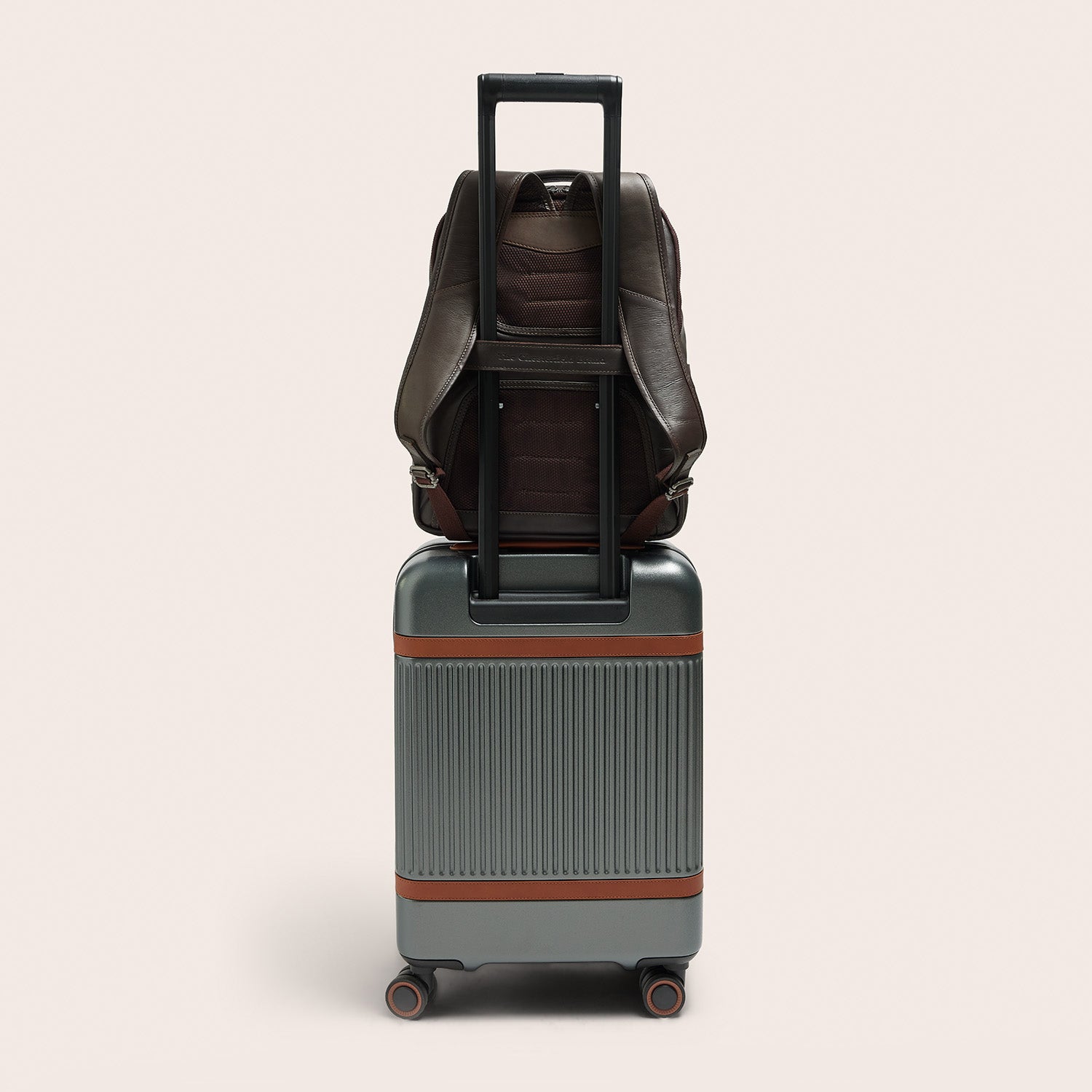 Leather Laptop Backpack Brown Austin