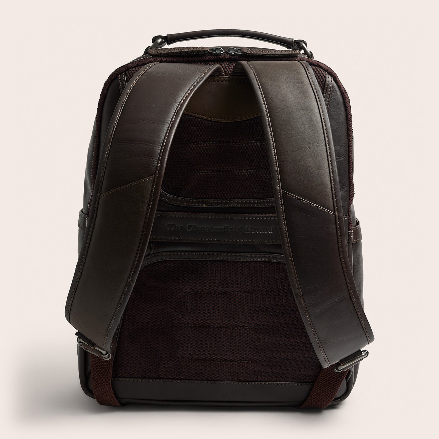 Leather Laptop Backpack Brown Austin