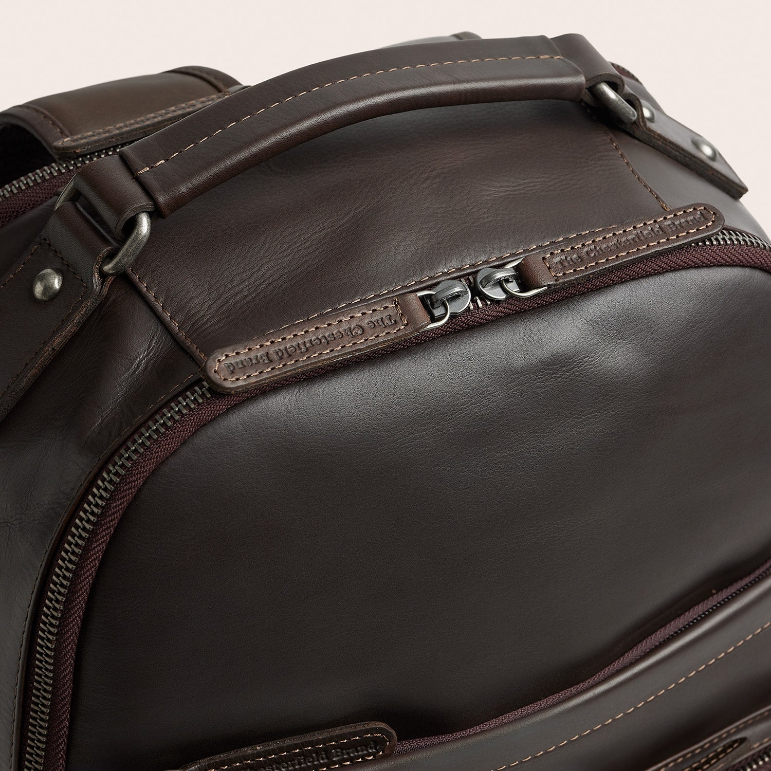 Leather Laptop Backpack Brown Austin
