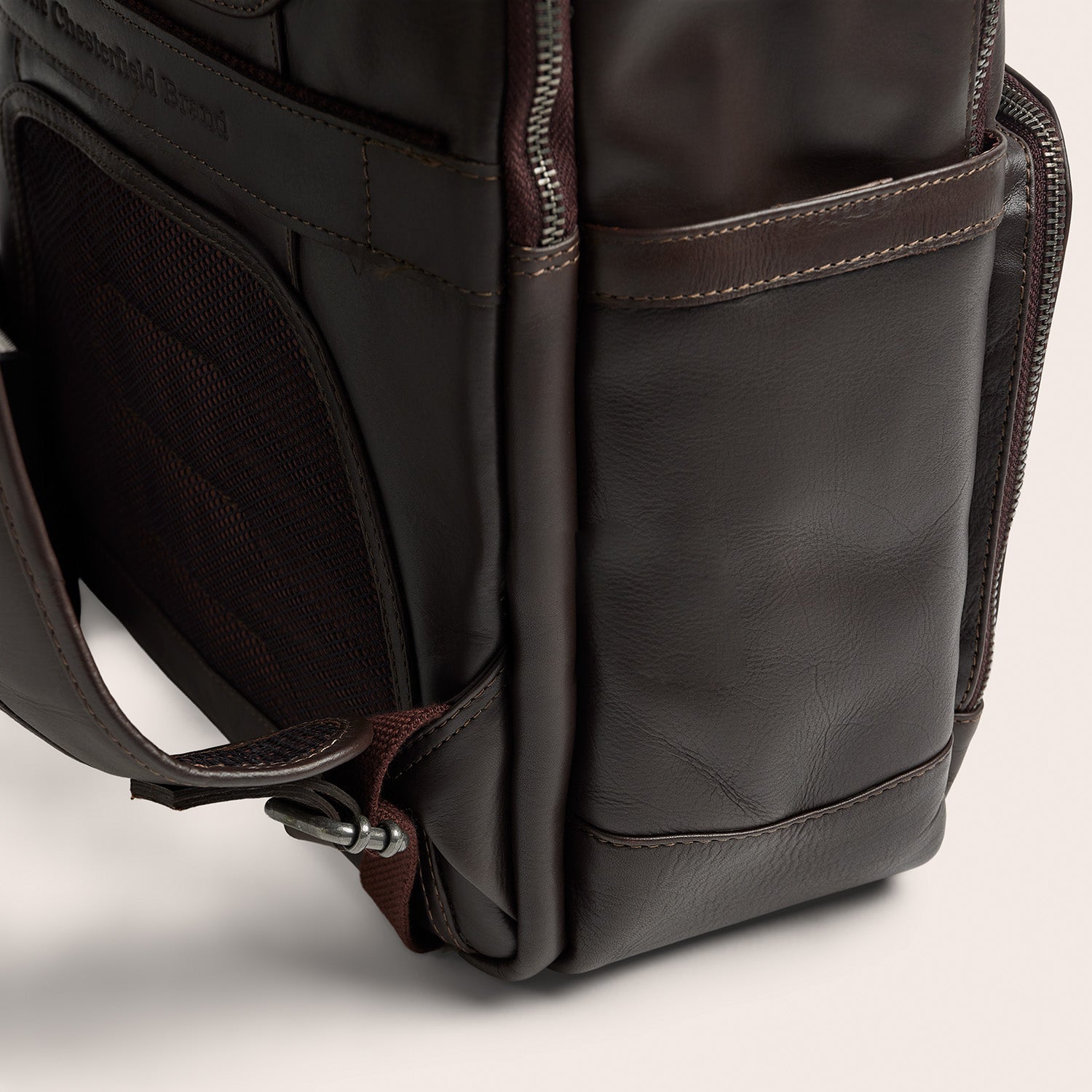 Leather Laptop Backpack Brown Austin