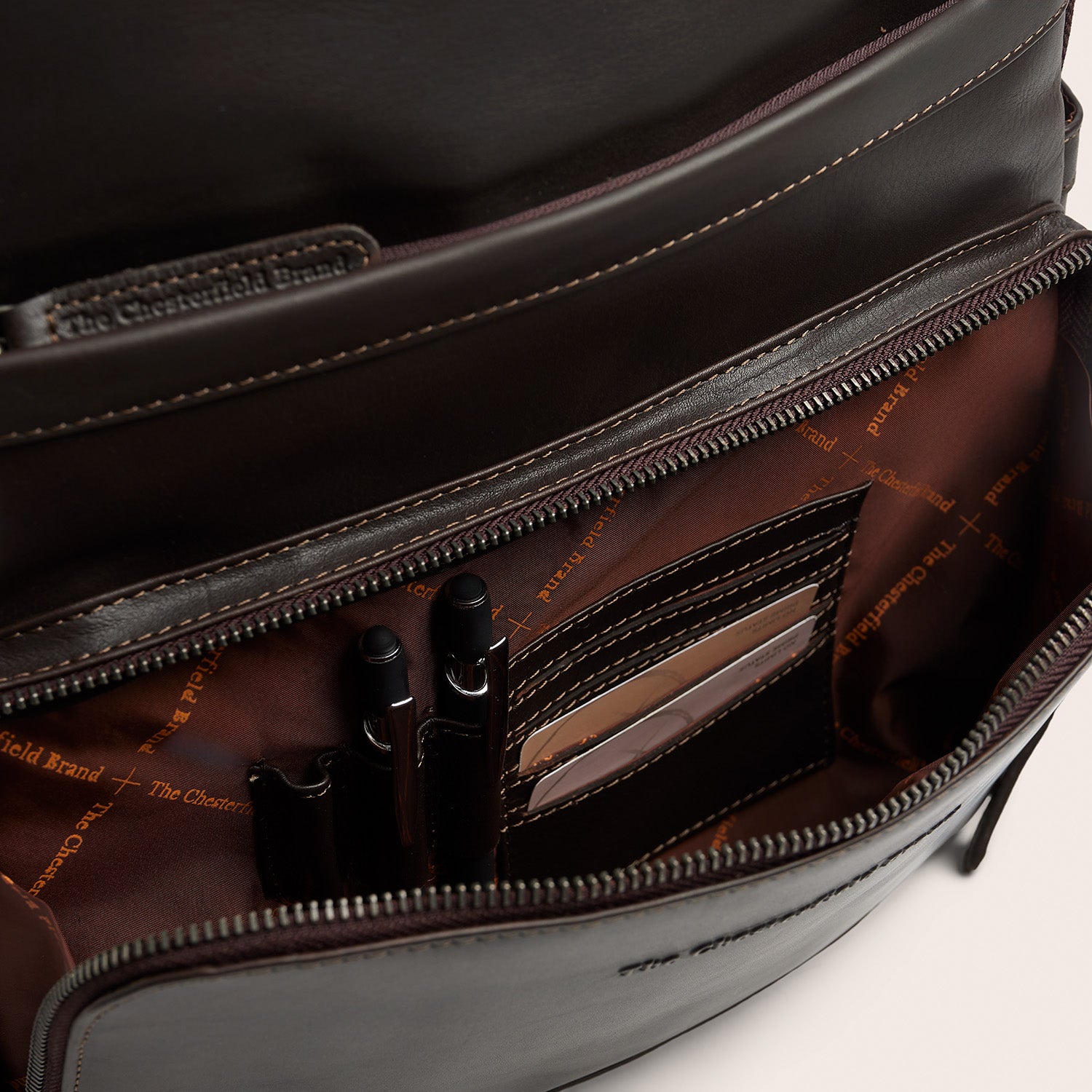 Leather Laptop Backpack Brown Austin