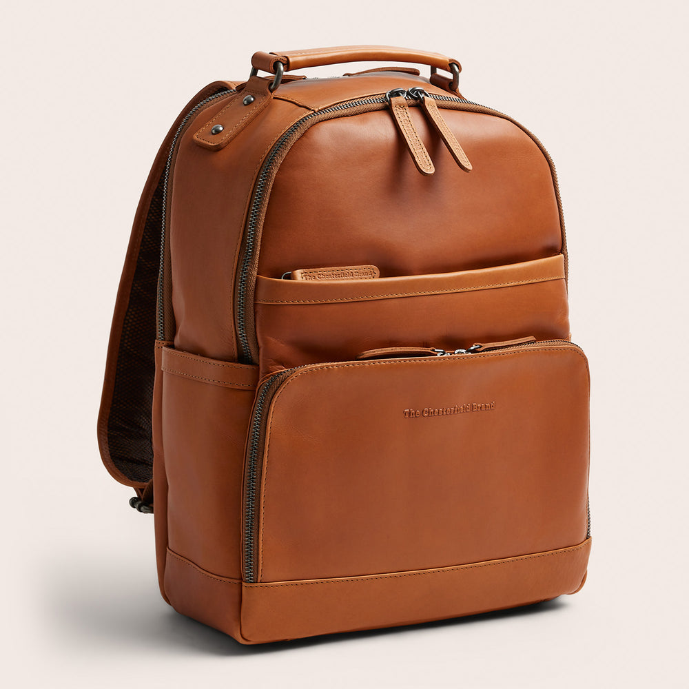 Leather Laptop Backpack Cognac Austin
