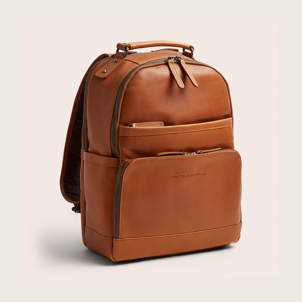 Leather Laptop Backpack Cognac Austin