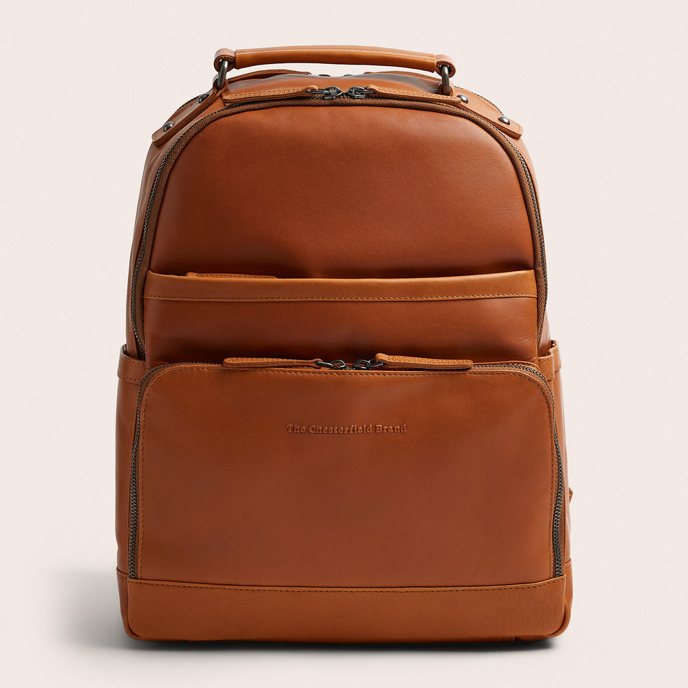 Leather Laptop Backpack Cognac Austin