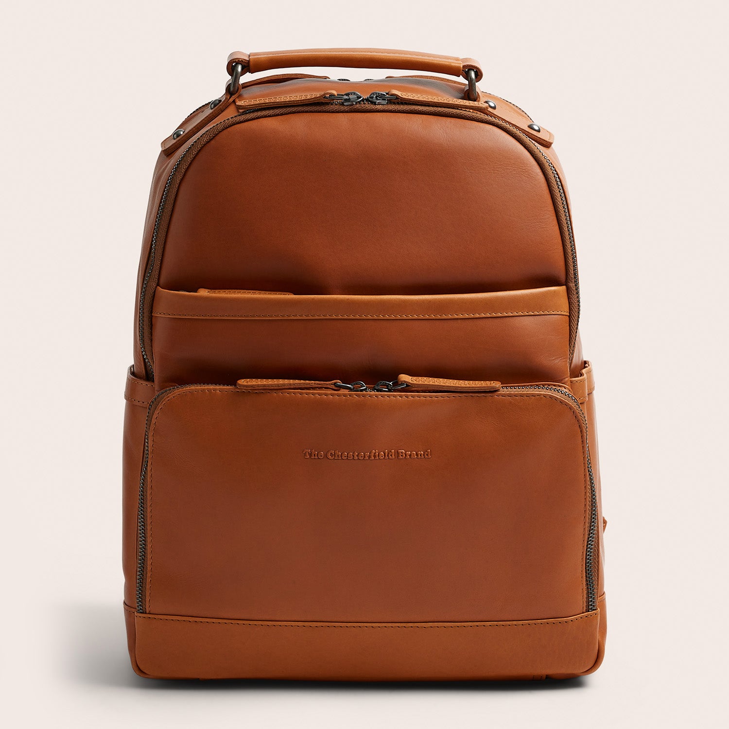 Leather Laptop Backpack Cognac Austin