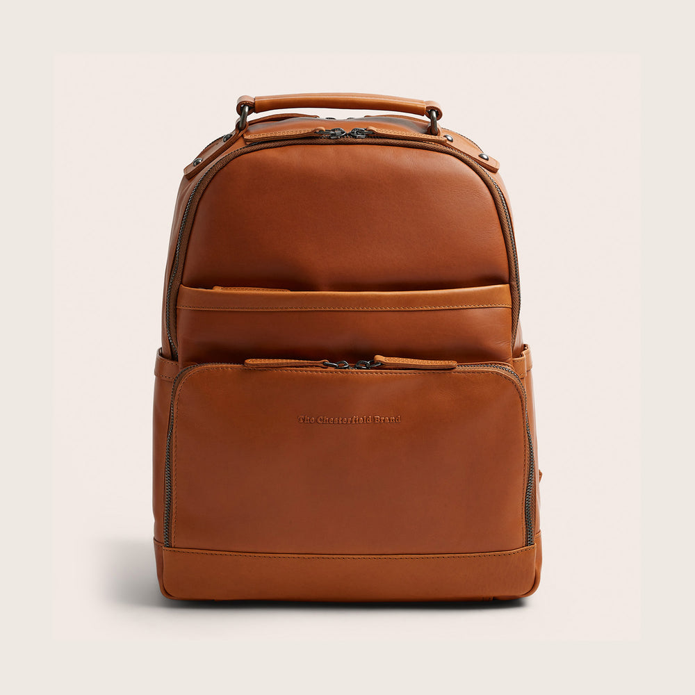 Leather Laptop Backpack Cognac Austin