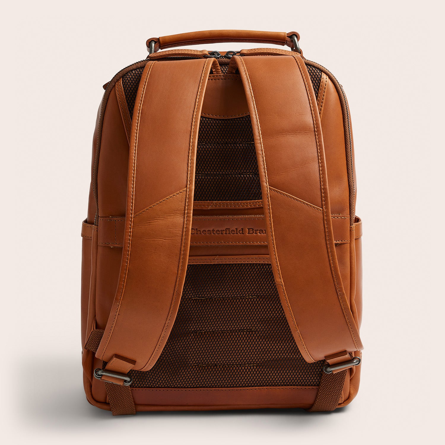 Leather Laptop Backpack Cognac Austin