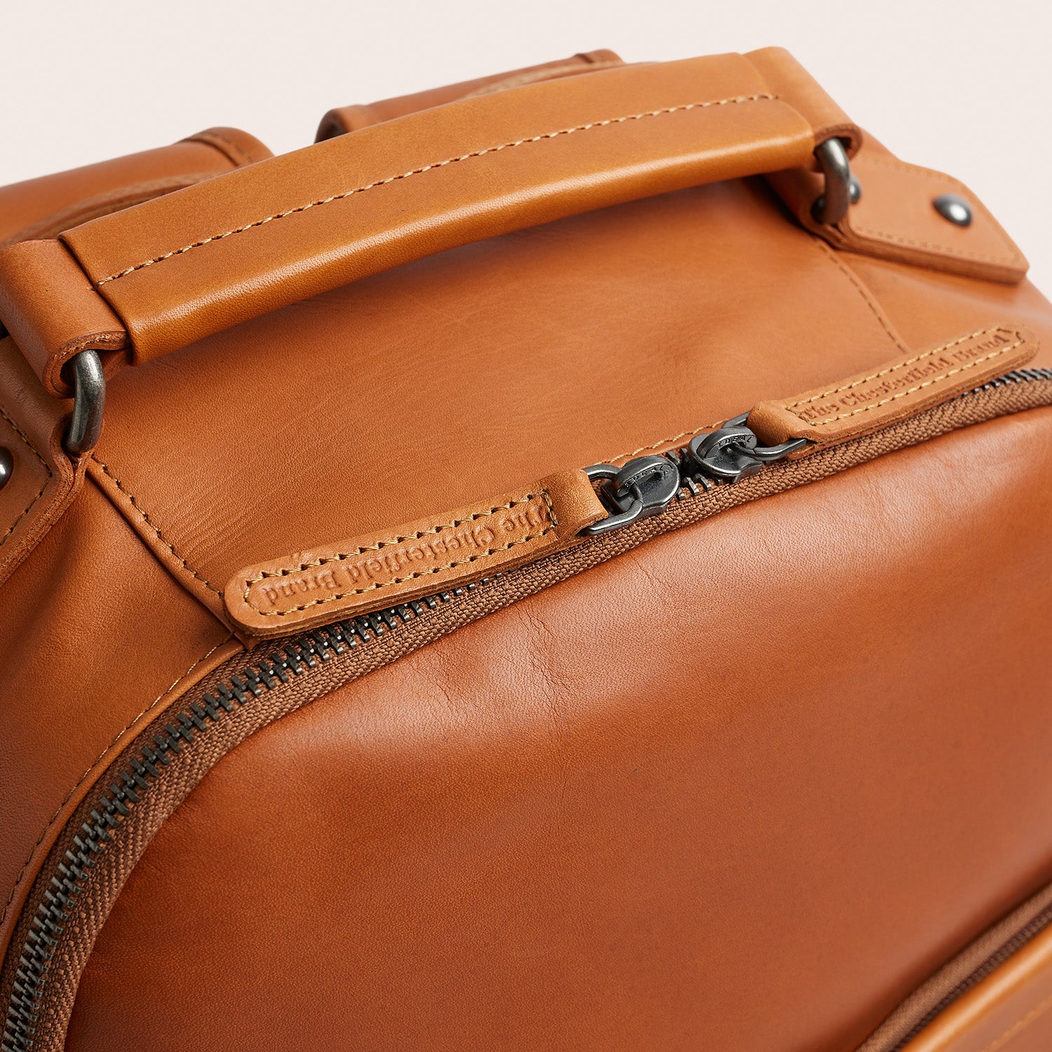 Leather Laptop Backpack Cognac Austin