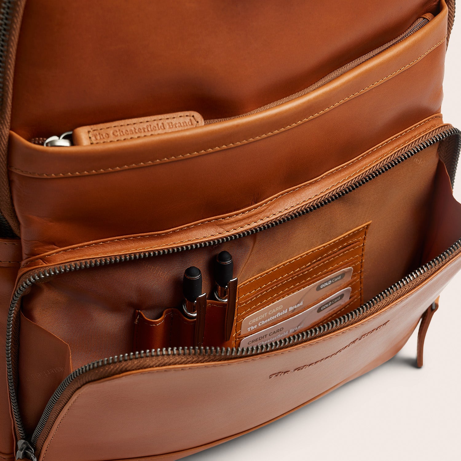 Leather Laptop Backpack Cognac Austin