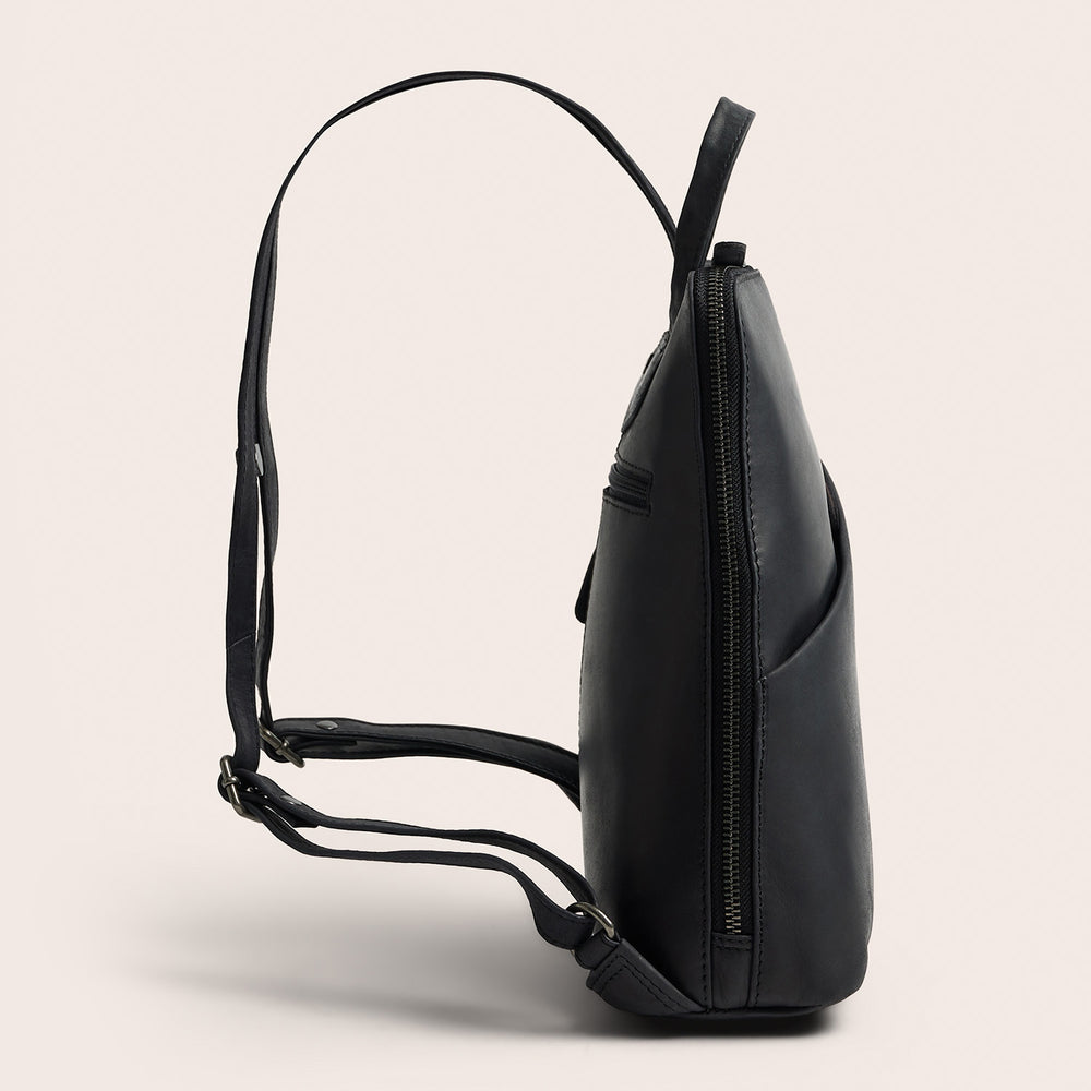 Leather Backpack Black Claire
