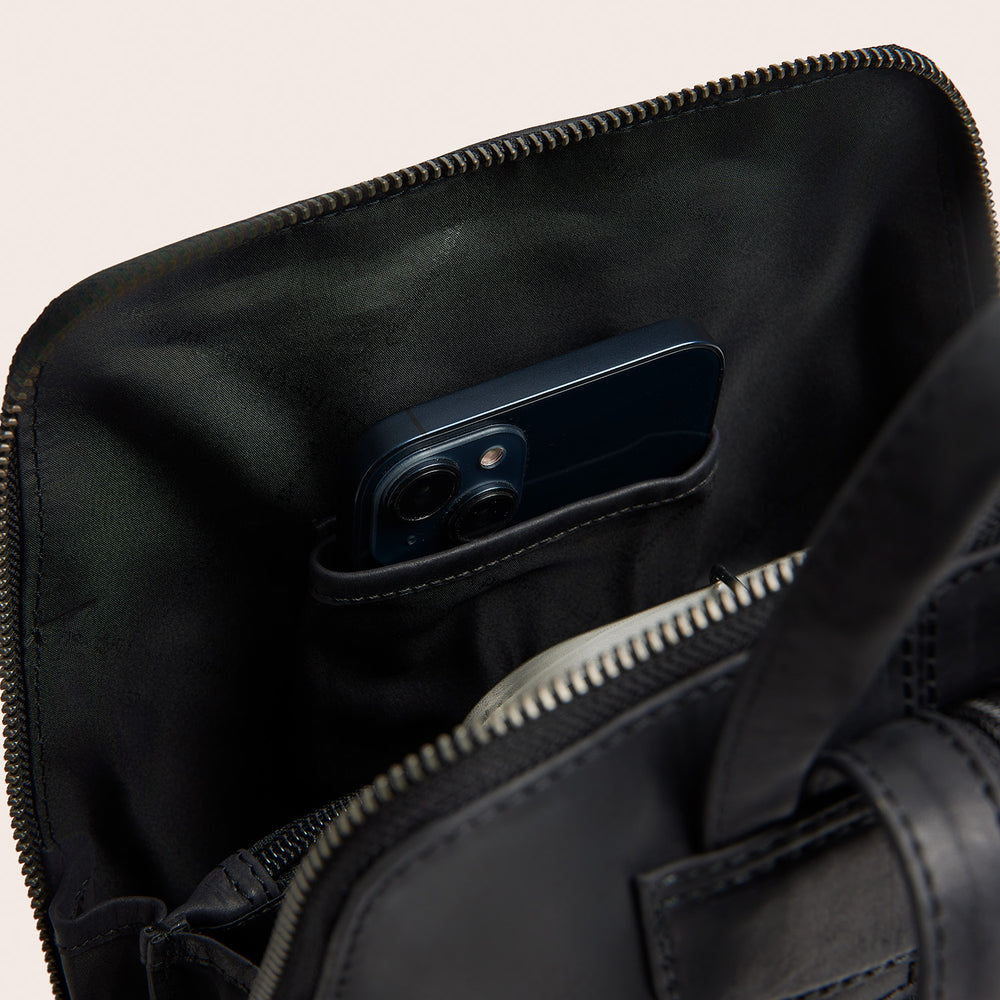 Leather Backpack Black Claire