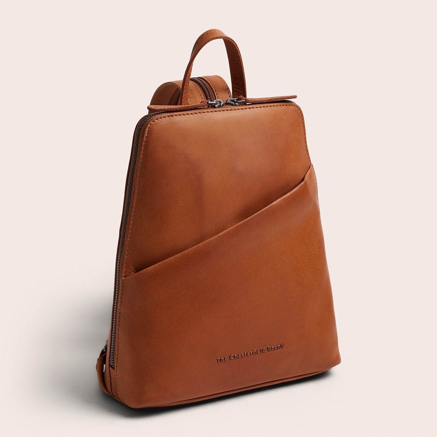 Leren Rugzak Cognac Claire