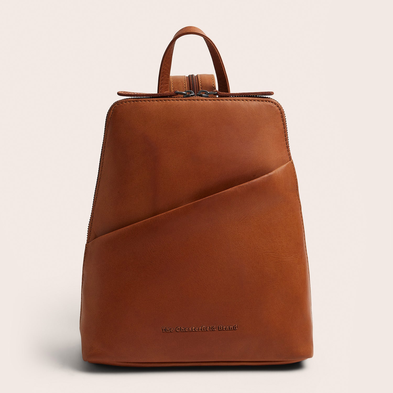 Leren Rugzak Cognac Claire