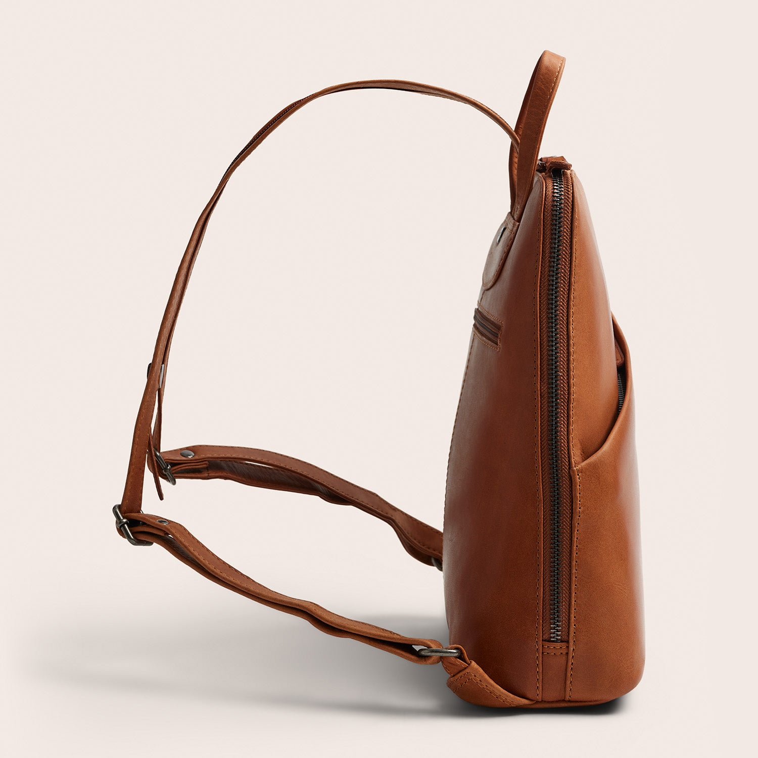 Leren Rugzak Cognac Claire