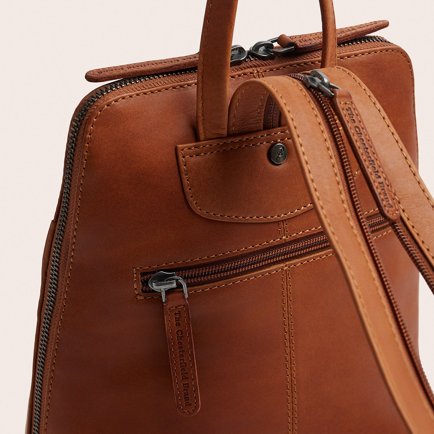 Leren Rugzak Cognac Claire