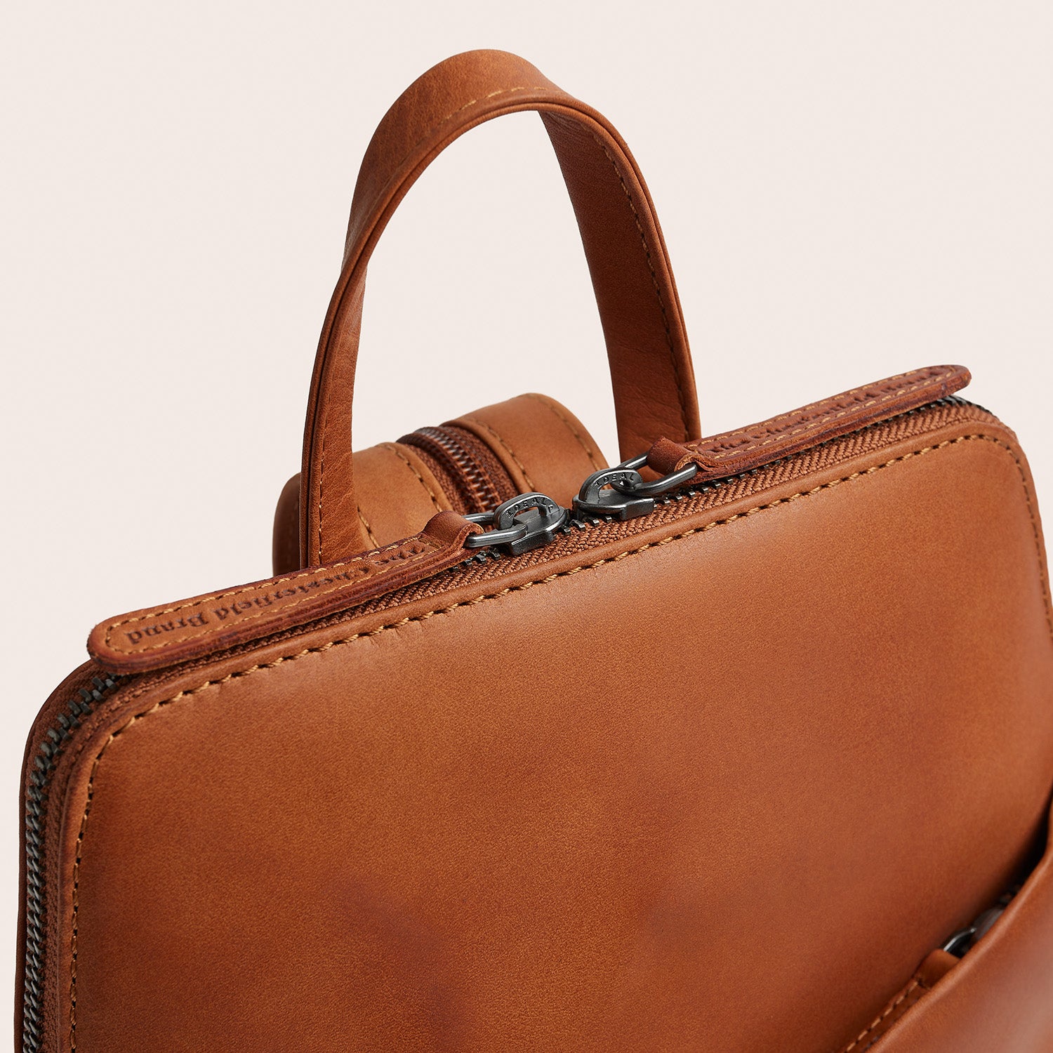 Leren Rugzak Cognac Claire