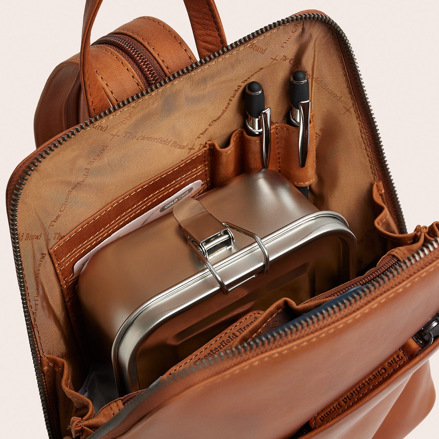 Leren Rugzak Cognac Claire