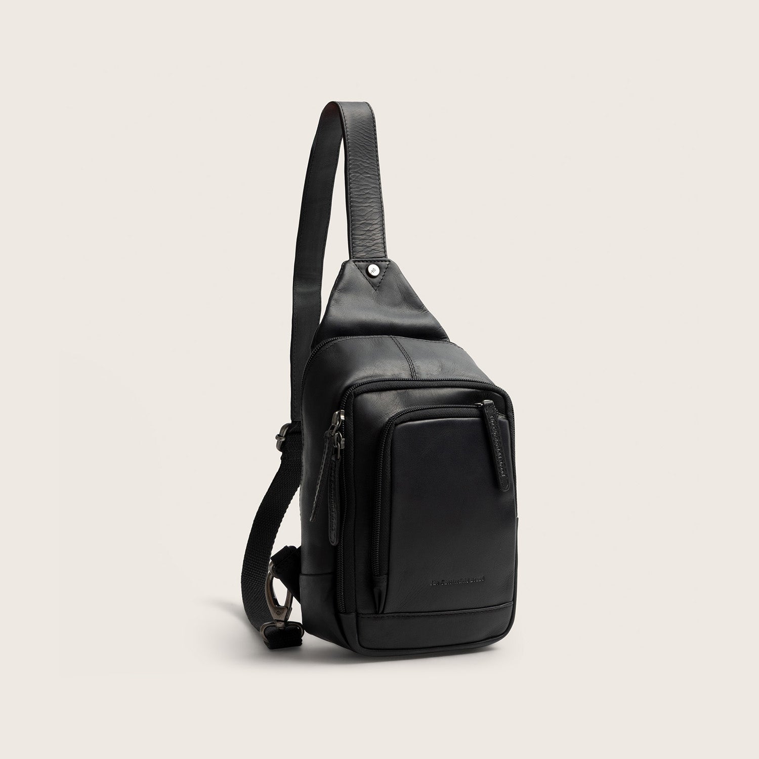 Leather Sling Bag Black Riga