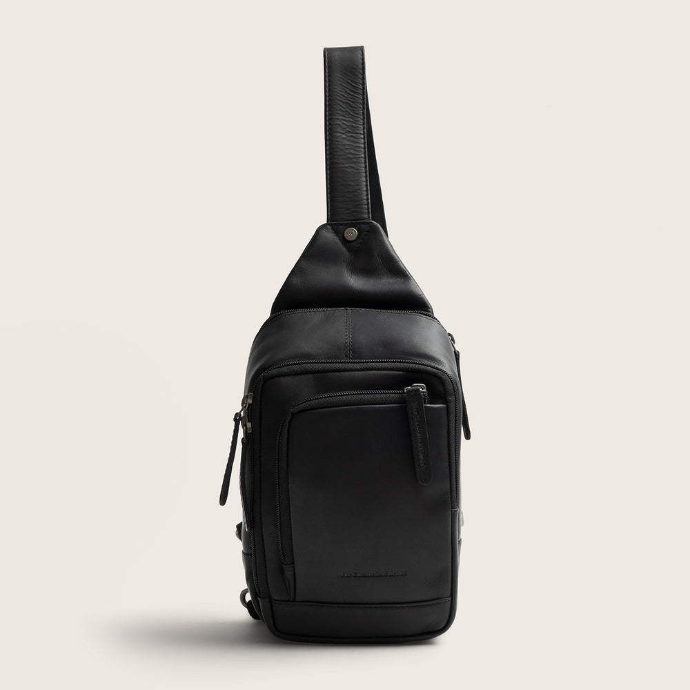 Leder Slingbag Schwarz Riga