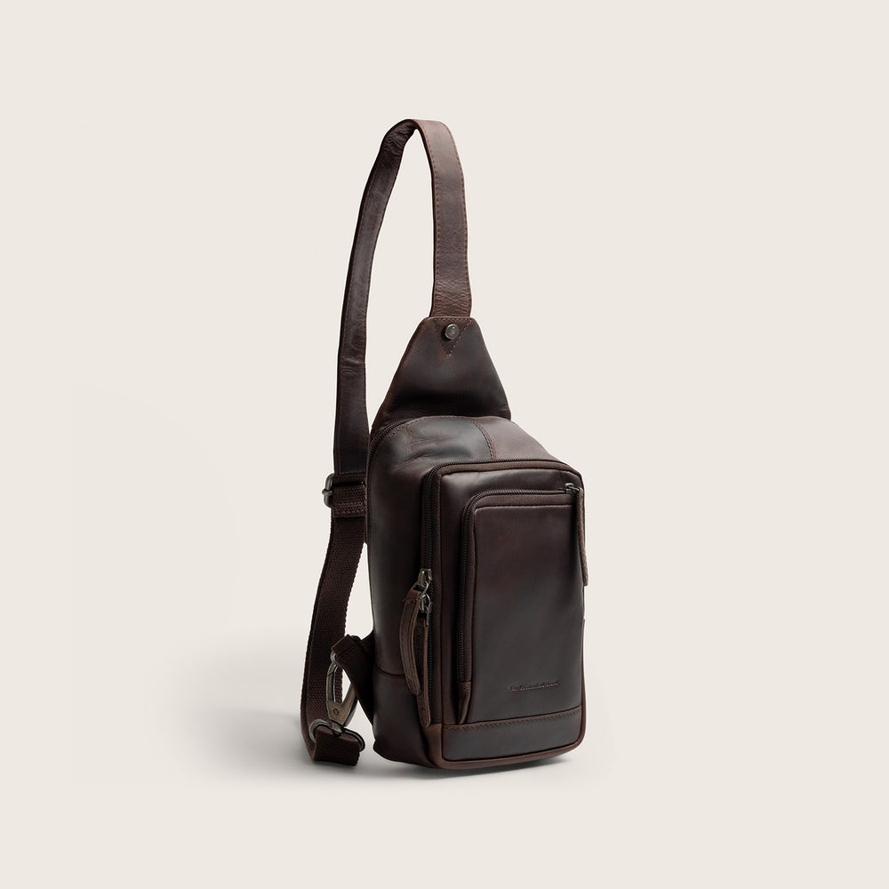 Leather Sling Bag Brown Riga