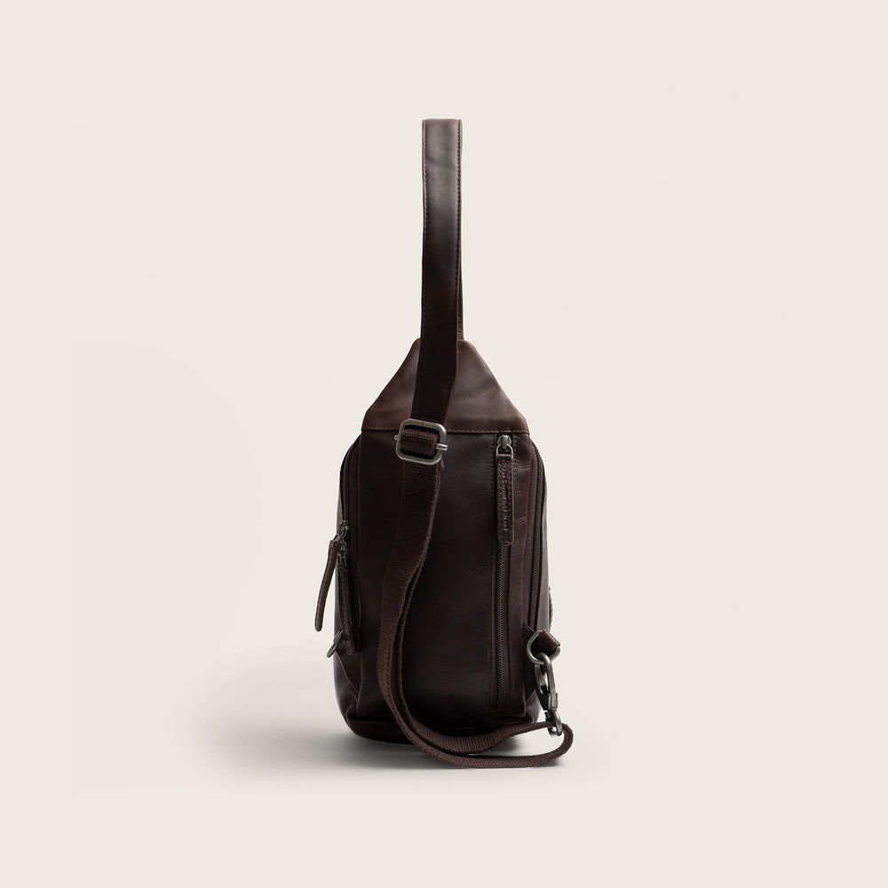 Leather Sling Bag Brown Riga