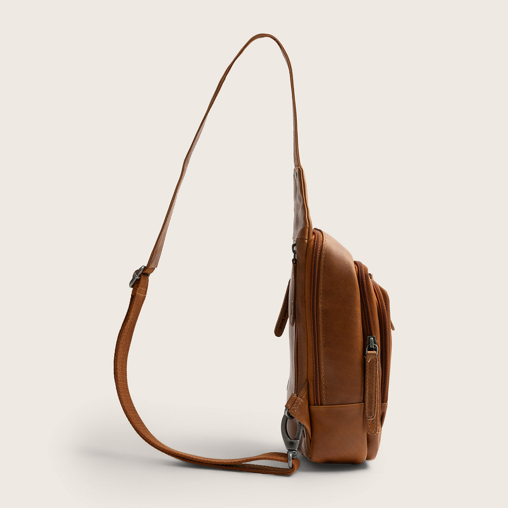 Leather Sling Bag Cognac Riga