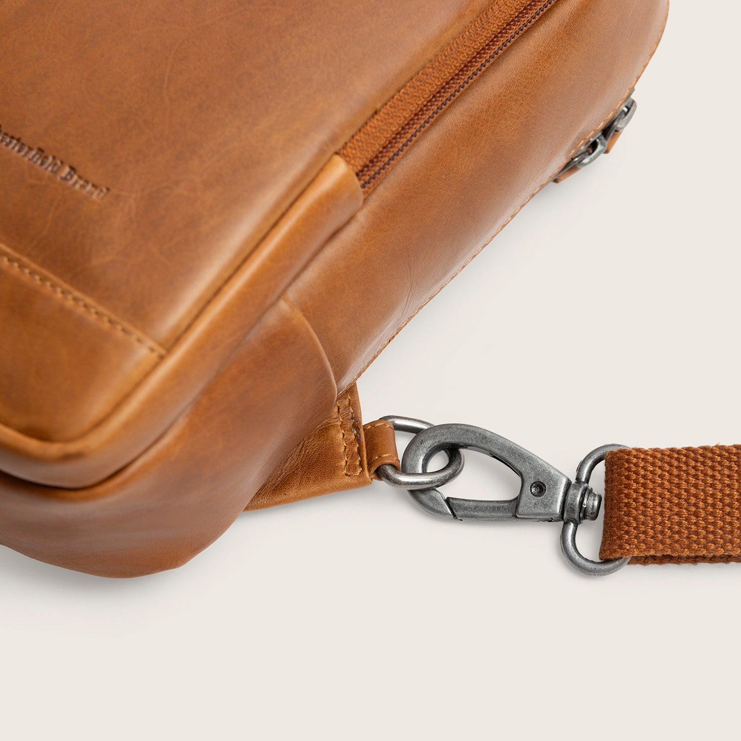 Leather Sling Bag Cognac Riga