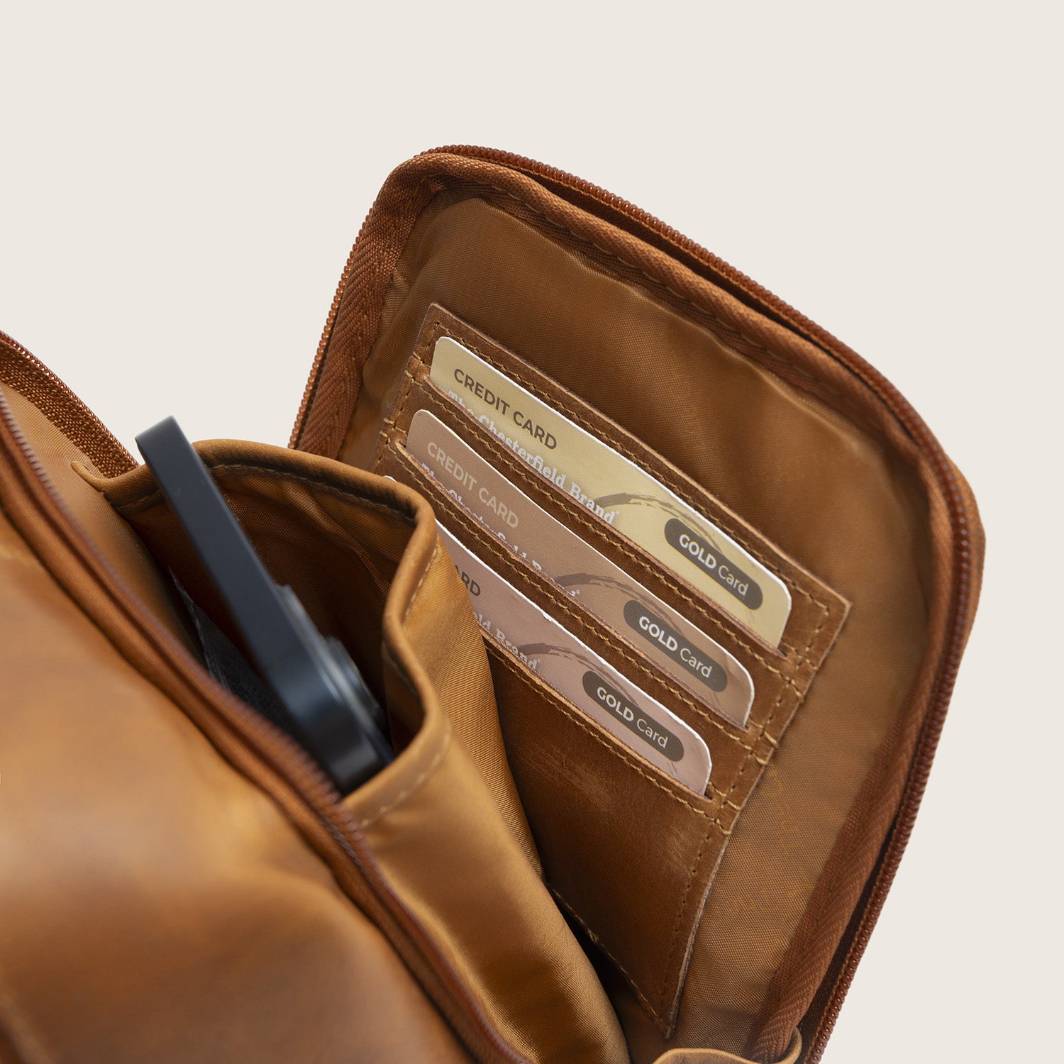 Leather Sling Bag Cognac Riga