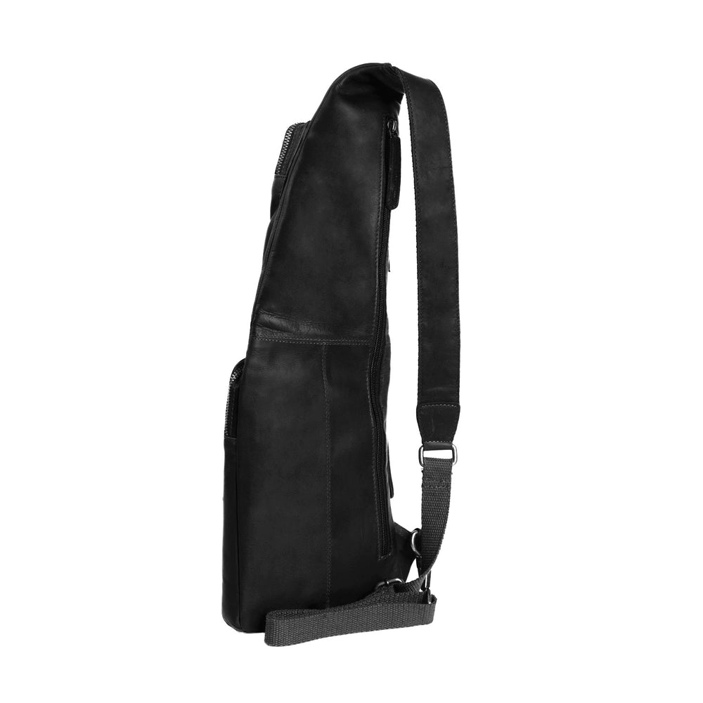Leder Slingbag Schwarz Logan