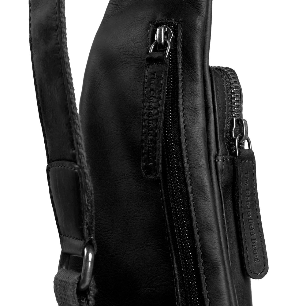 Leder Slingbag Schwarz Logan